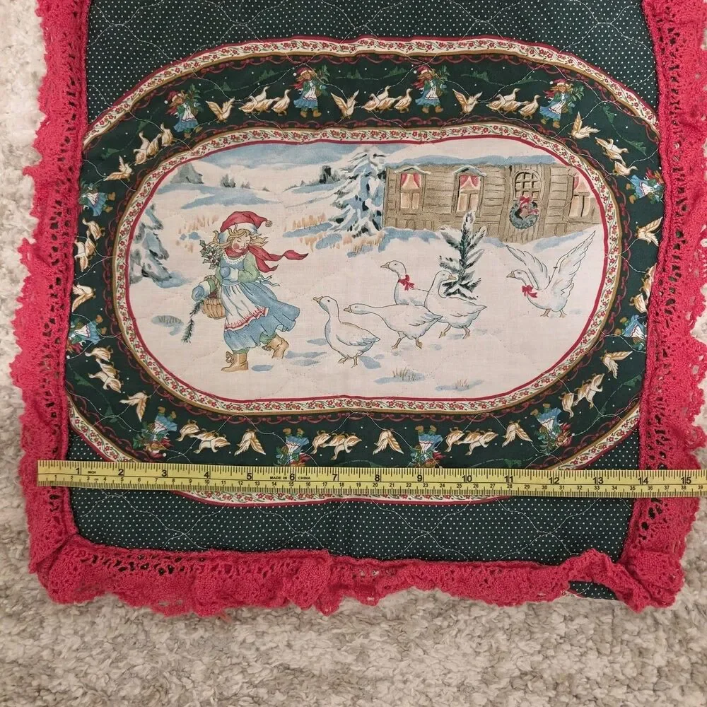 Vintage 80s 90s Lot Of 5 Pillow Cases Floral Lace Trim Cottagecore Grannycore